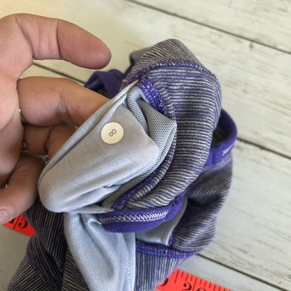 Lululemon size 8 sports bra purple, and white razorback - Picture 5 of 5